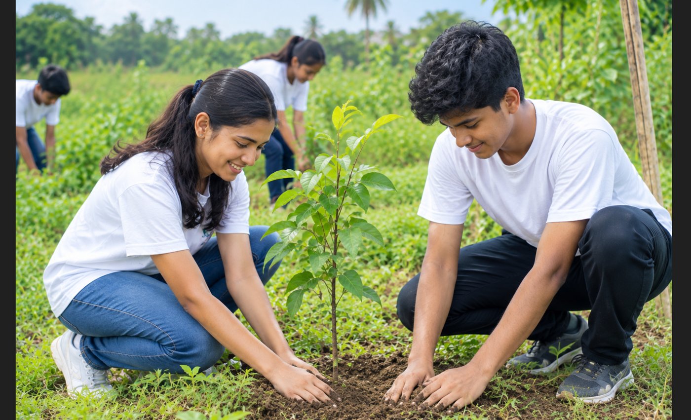 VetroLife volunteers planting a tree